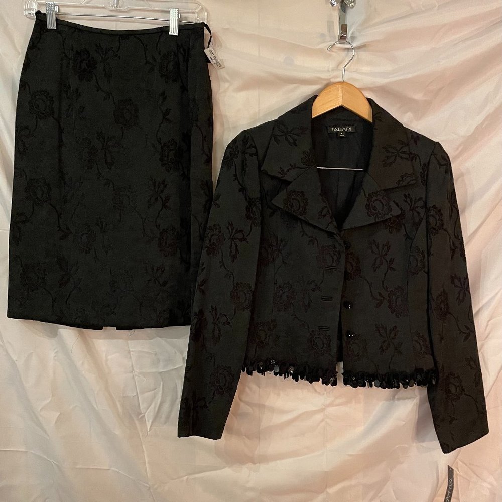 Fancy black skirt suit